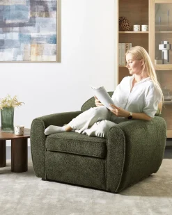 Poltrona ELLEDE Bouclé Verde scuro