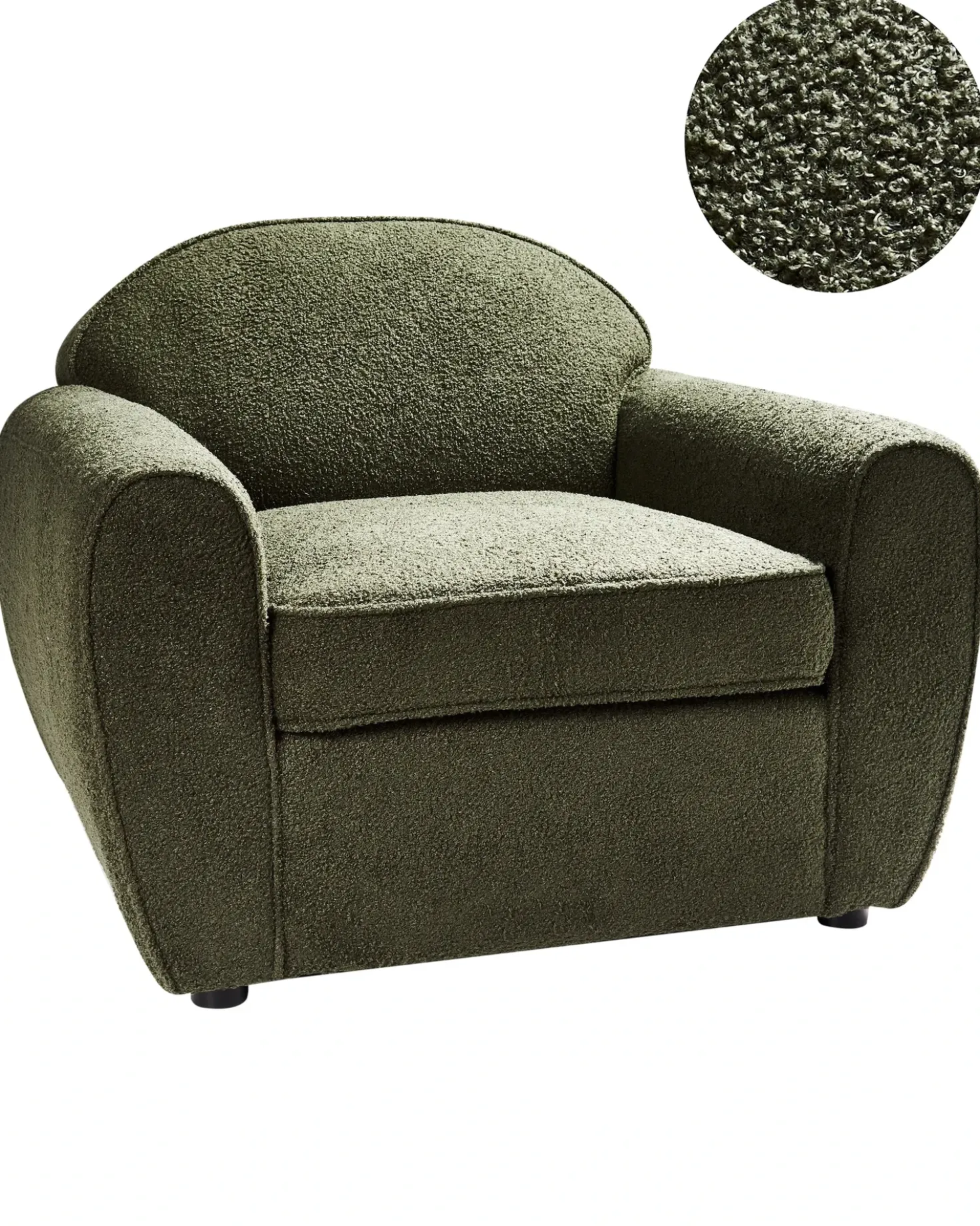 Poltrona ELLEDE Bouclé Verde scuro