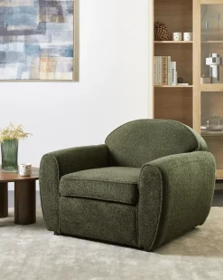 Poltrona ELLEDE Bouclé Verde scuro