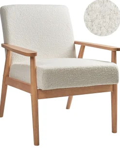 Poltrona ESRUM Bouclé Marrone chiaro/Bianco