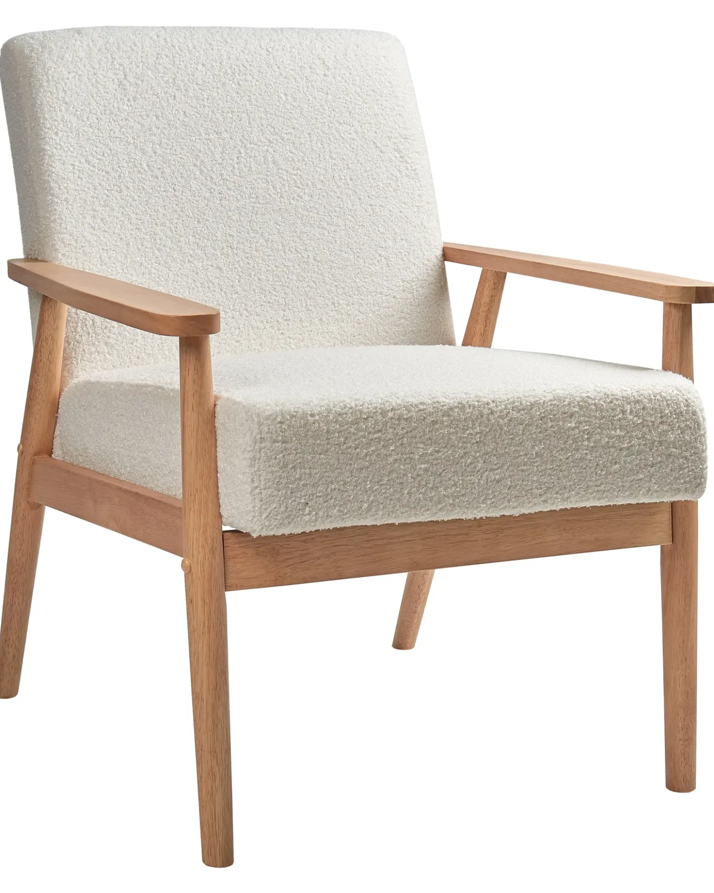Poltrona ESRUM Bouclé Marrone chiaro/Bianco