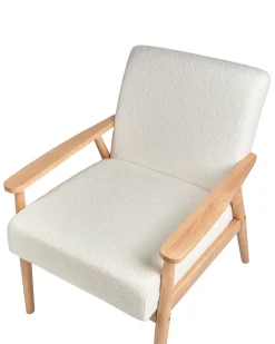Poltrona ESRUM Bouclé Marrone chiaro/Bianco