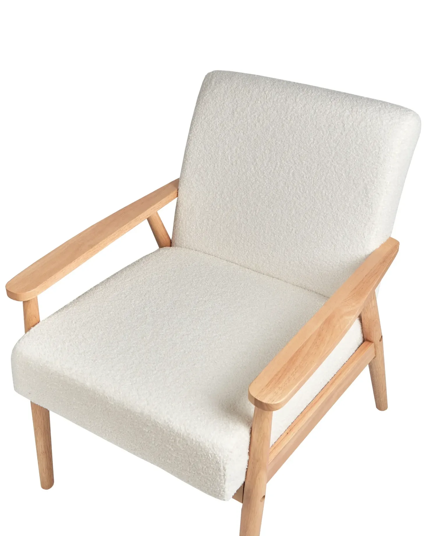 Poltrona ESRUM Bouclé Marrone chiaro/Bianco
