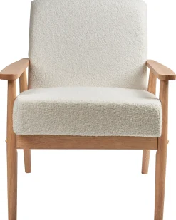 Poltrona ESRUM Bouclé Marrone chiaro/Bianco