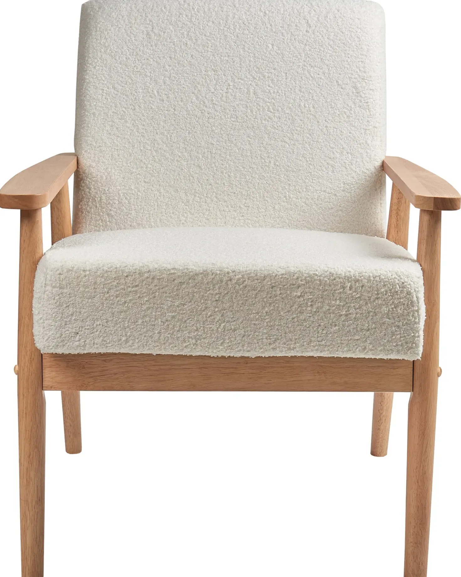 Poltrona ESRUM Bouclé Marrone chiaro/Bianco