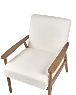 Poltrona ESRUM Bouclé Marrone scuro/Bianco