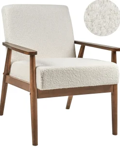 Poltrona ESRUM Bouclé Marrone scuro/Bianco