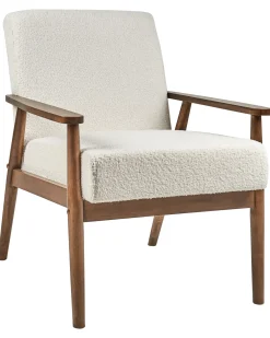 Poltrona ESRUM Bouclé Marrone scuro/Bianco