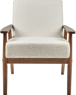 Poltrona ESRUM Bouclé Marrone scuro/Bianco