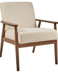 Poltrona ESRUM Bouclé Marrone scuro/Beige