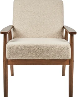 Poltrona ESRUM Bouclé Marrone scuro/Beige