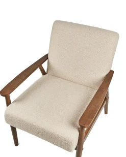 Poltrona ESRUM Bouclé Marrone scuro/Beige