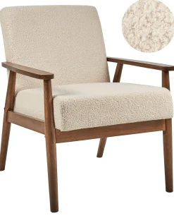 Poltrona ESRUM Bouclé Marrone scuro/Beige