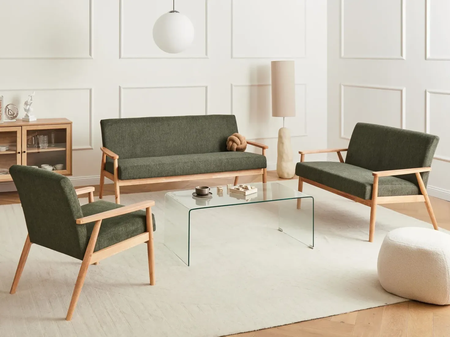 Poltrona ESRUM Tessuto Marrone chiaro/Verde