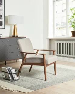 Poltrona ESRUM Tessuto Marrone scuro/Grigio