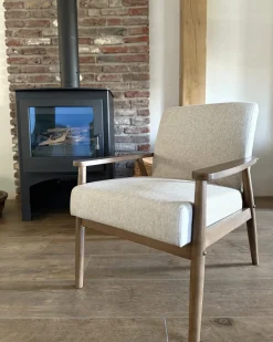 Poltrona ESRUM Tessuto Marrone scuro/Grigio
