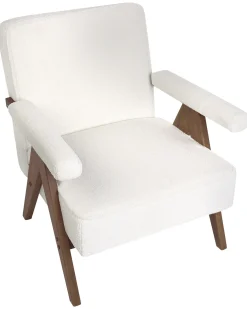 Poltrona EVJE Bouclé Bianco sporco