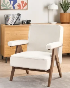 Poltrona EVJE Bouclé Bianco sporco