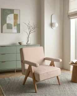 Poltrona EVJE Lino sintetico Beige