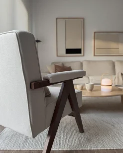 Poltrona EVJE Tessuto Beige chiaro