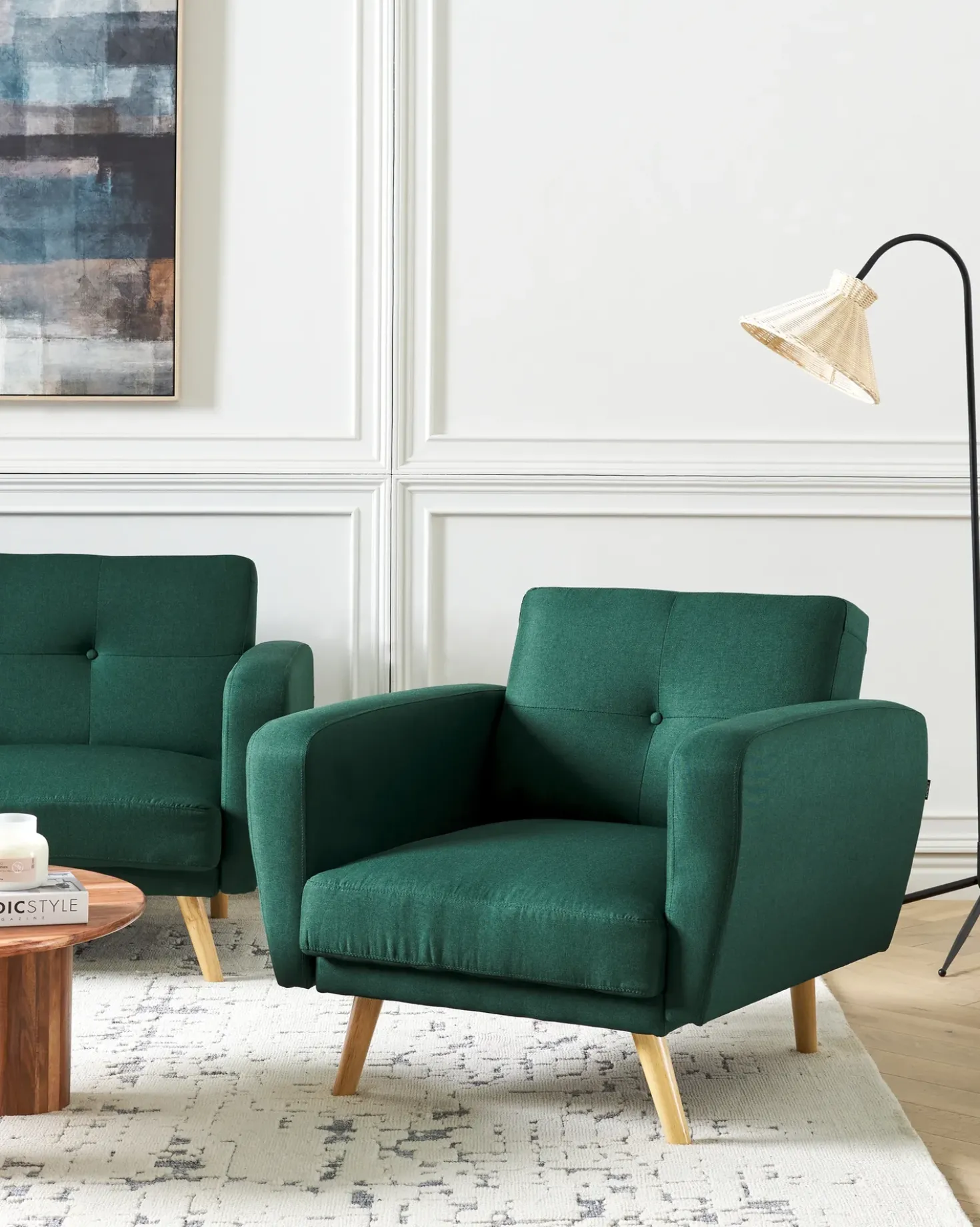 Poltrona FLORLI Tessuto Verde scuro