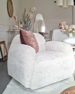 Poltrona girevole AAPUA Tessuto Beige