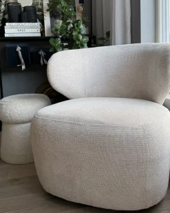 Poltrona girevole ALVDAL Tessuto Beige