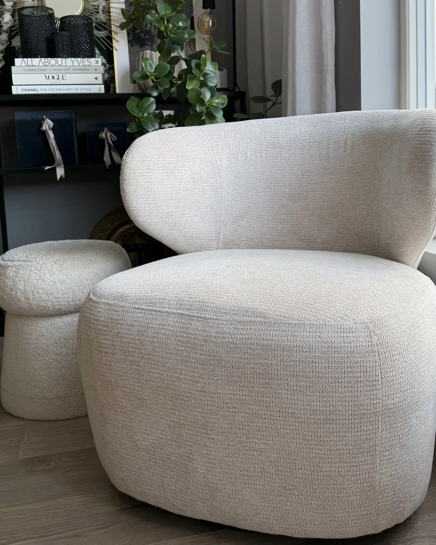 Poltrona girevole ALVDAL Tessuto Beige