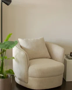 Poltrona girevole ANDALEN Tessuto Beige chiaro