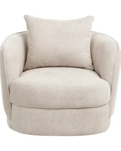 Poltrona girevole ANDALEN Tessuto Beige chiaro