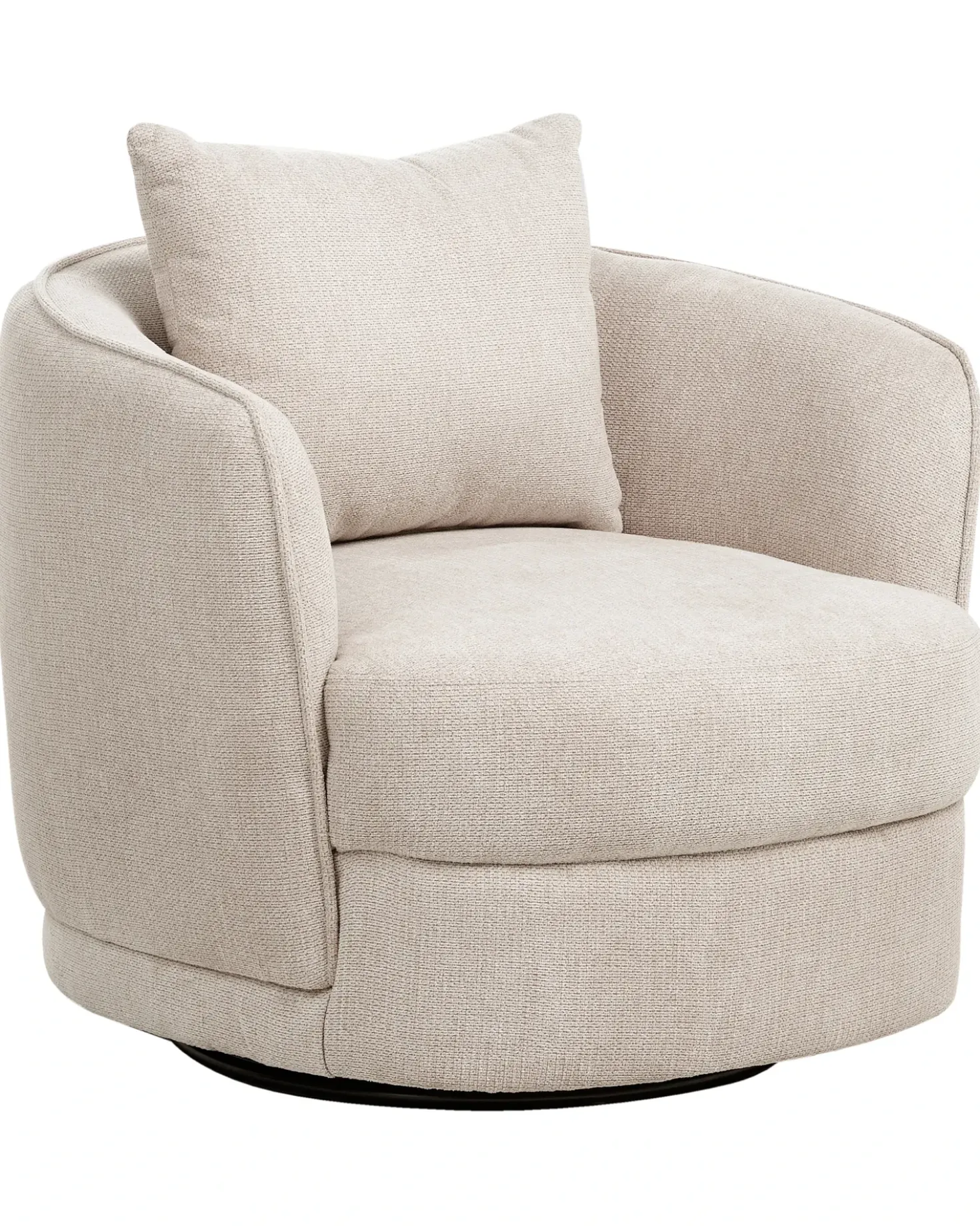 Poltrona girevole ANDALEN Tessuto Beige chiaro