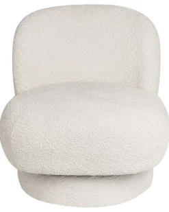 Poltrona girevole AYLO Bouclé Bianco sporco