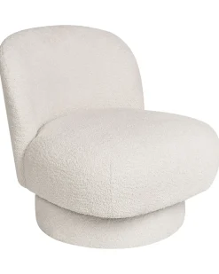 Poltrona girevole AYLO Bouclé Bianco sporco