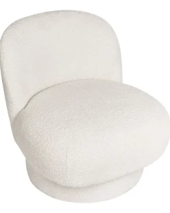 Poltrona girevole AYLO Bouclé Bianco sporco