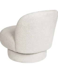 Poltrona girevole AYLO Bouclé Bianco sporco