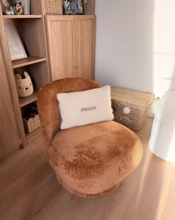 Poltrona girevole AYLO Ciniglia Marrone dorato