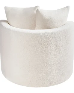 Poltrona girevole DALBY Bouclé Bianco