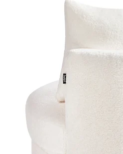 Poltrona girevole DALBY Bouclé Bianco