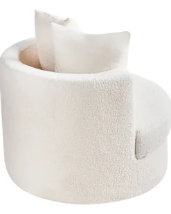 Poltrona girevole DALBY Bouclé Bianco
