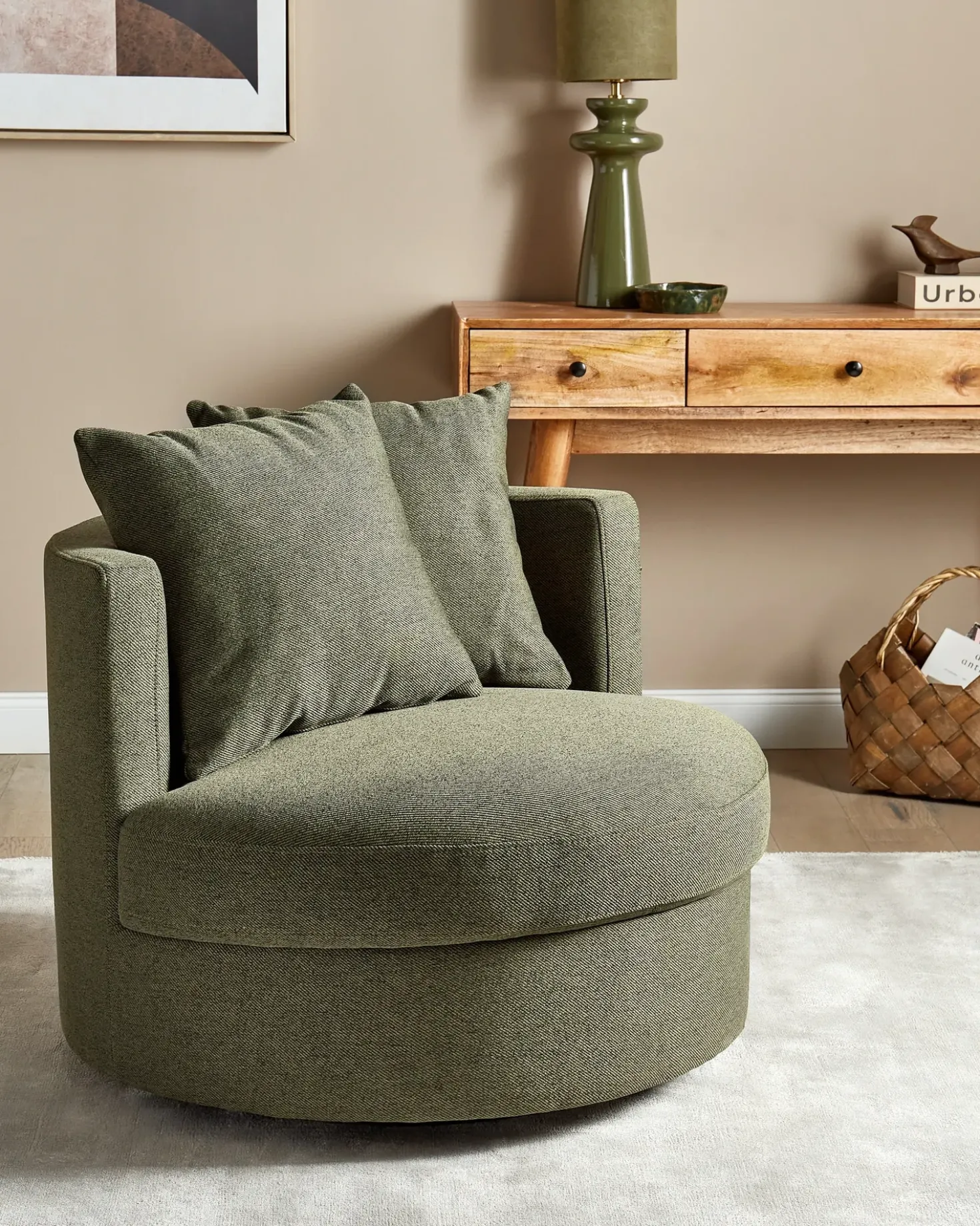 Poltrona girevole DALBY Tessuto Verde scuro