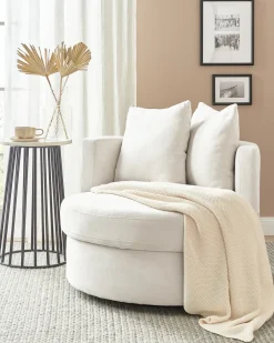 Poltrona girevole DALBY Tessuto Beige chiaro