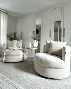 Poltrona girevole DALBY Tessuto Beige chiaro
