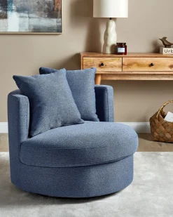 Poltrona girevole DALBY Tessuto Blu scuro