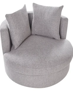 Poltrona girevole DALBY Tessuto Grigio chiaro