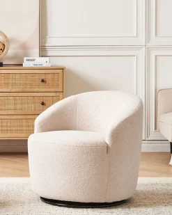 Poltrona girevole DAVIK Bouclé Beige