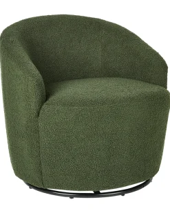 Poltrona girevole DAVIK Bouclé Verde scuro