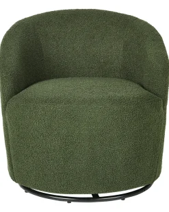 Poltrona girevole DAVIK Bouclé Verde scuro