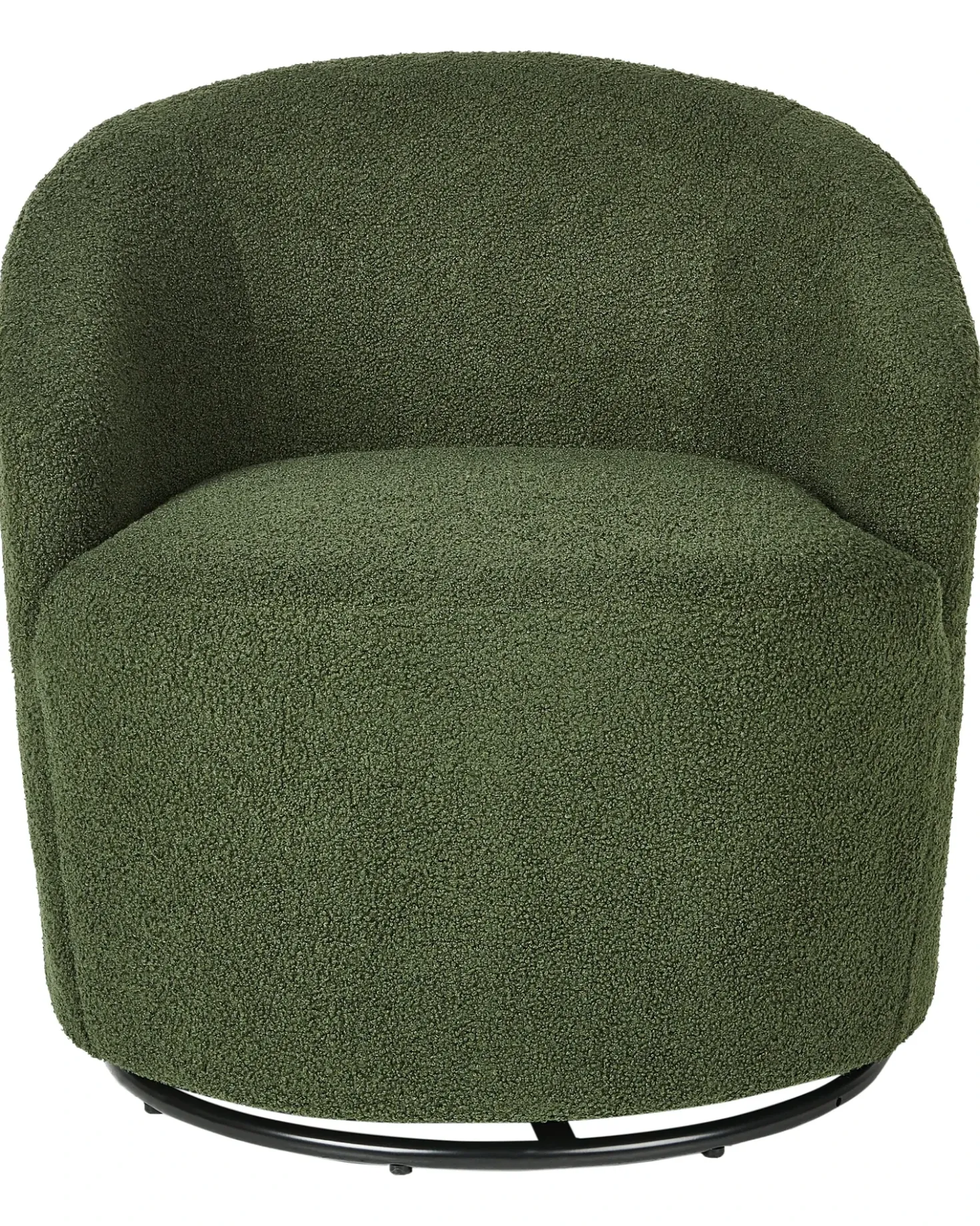 Poltrona girevole DAVIK Bouclé Verde scuro