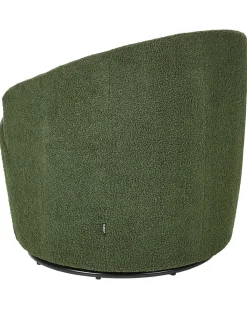 Poltrona girevole DAVIK Bouclé Verde scuro