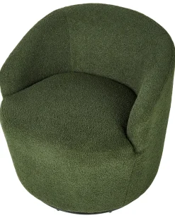 Poltrona girevole DAVIK Bouclé Verde scuro